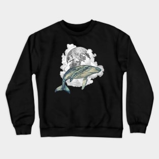 Moon whale Crewneck Sweatshirt